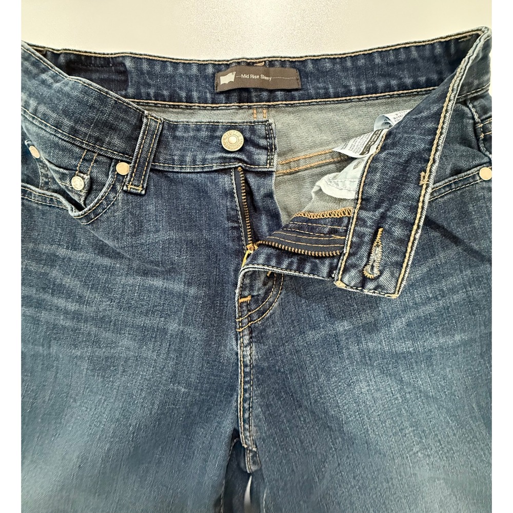 Levi's Women's Mid Rise Skinny Jeans W28 L32 Dark Wash Denim 258 - Picture 5 of 12